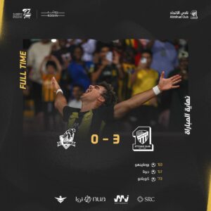 الاتحاد يقسو على الوحدة بثلاثية في الدوري السعودي 