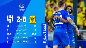 نتيجة مباراة الهلال السعودي واتحاد جدة في دوري أبطال آسيا